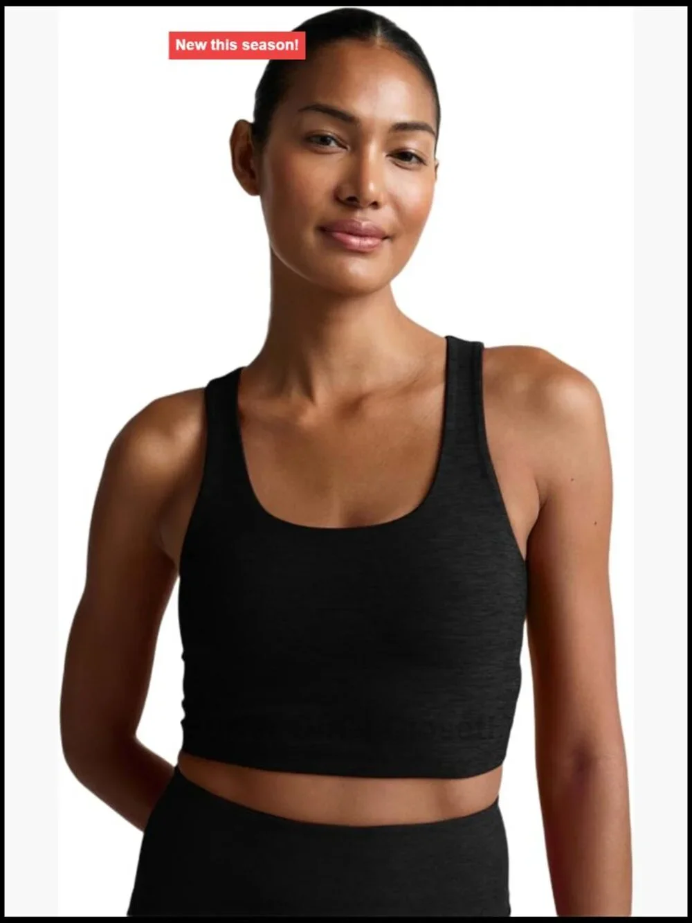 Spacedye Cropped Tank with Built-In Bra - Crossover Back Sleeveless Twist Top